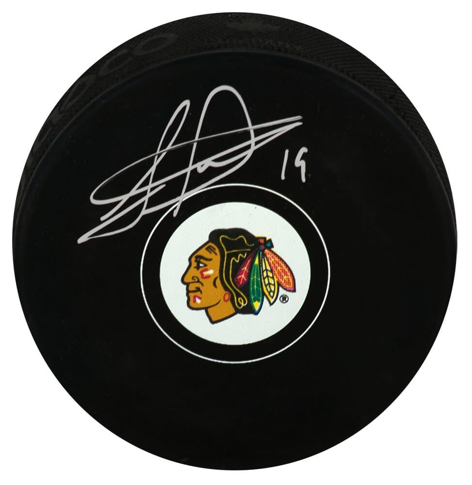 Jonathan Toews Signed Chicago Blackhawks Logo Puck with COA: Jonathan Toews Signed Chicago Blackhawks Logo Puck with COA Celebrate the legacy of Jonathan Toews with this signed Chicago Blackhawks team logo hockey puck. This original puck is authenticated with a