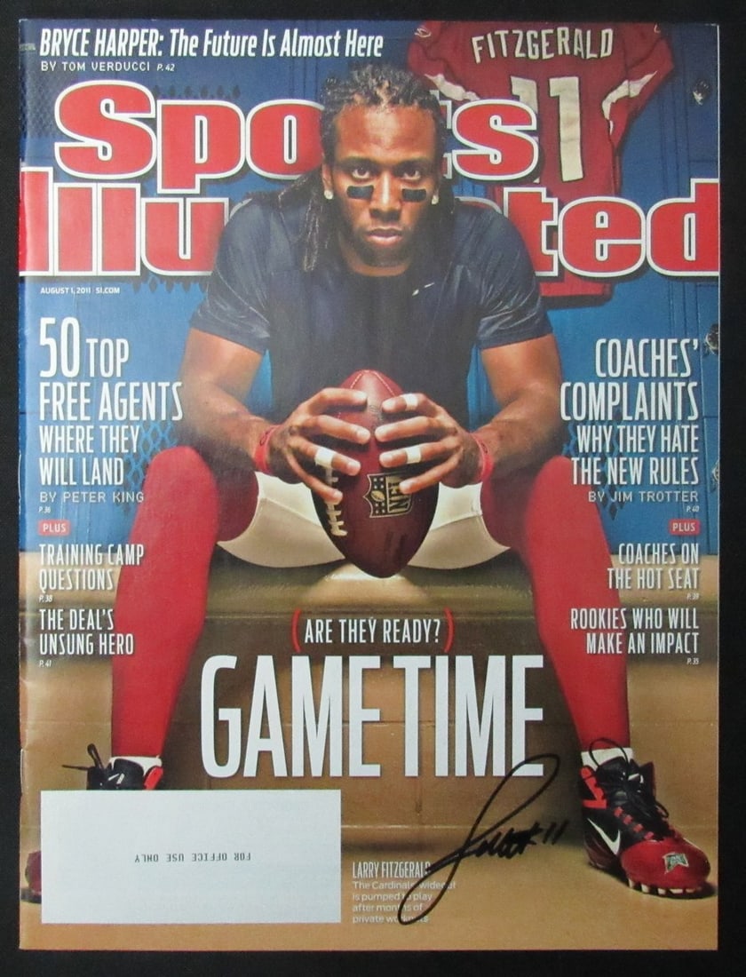 Larry Fitzgerald Signed Sports Illustrated Magazine August 2011 JSA Authenticated (1 of 4)