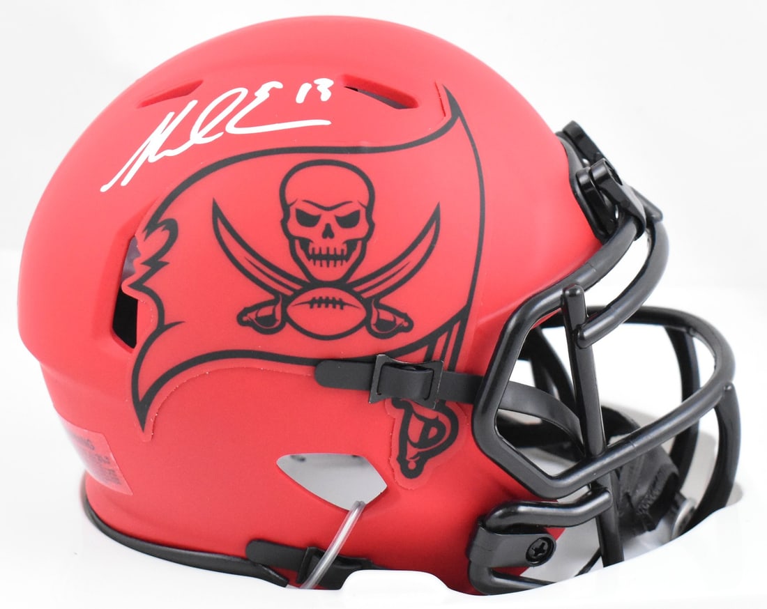 Mike Evans Signed Buccaneers Mini Helmet Beckett Authenticated: Mike Evans Signed Buccaneers Mini Helmet Beckett Authenticated This Tampa Bay Buccaneers mini helmet is autographed by star player Mike Evans, showcasing a striking design with the team's iconic color