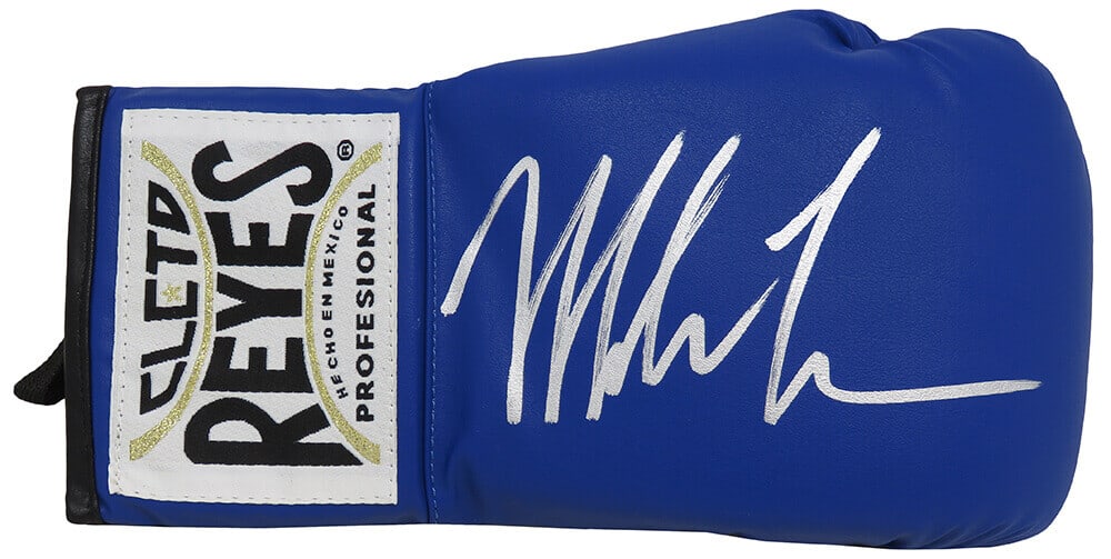 Mike Tyson Signed Cleto Reyes Blue Boxing Glove with COA (1 of 1)
