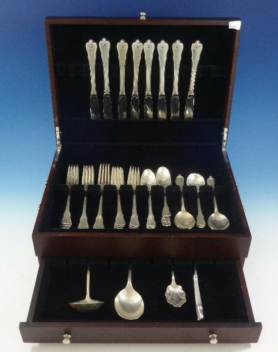 Wallace Grand Colonial Sterling Silver Flatware Set for 8 - 43 Pieces with Bonus Chest (1 of 7)