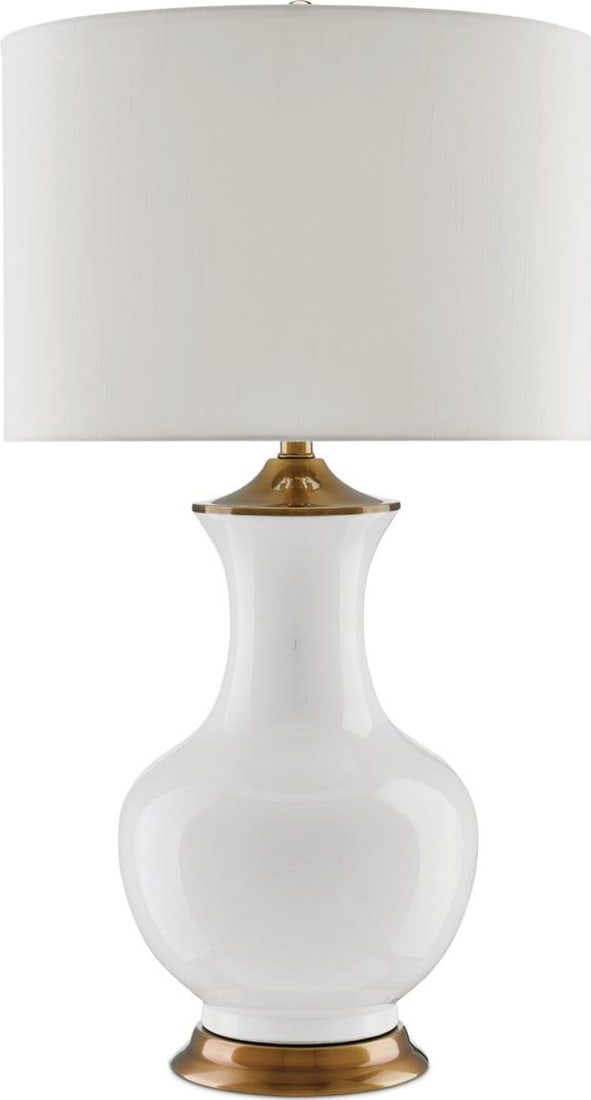 Currey Lilou Table Lamp Brass Off-White Shade 31.50 inches (1 of 4)