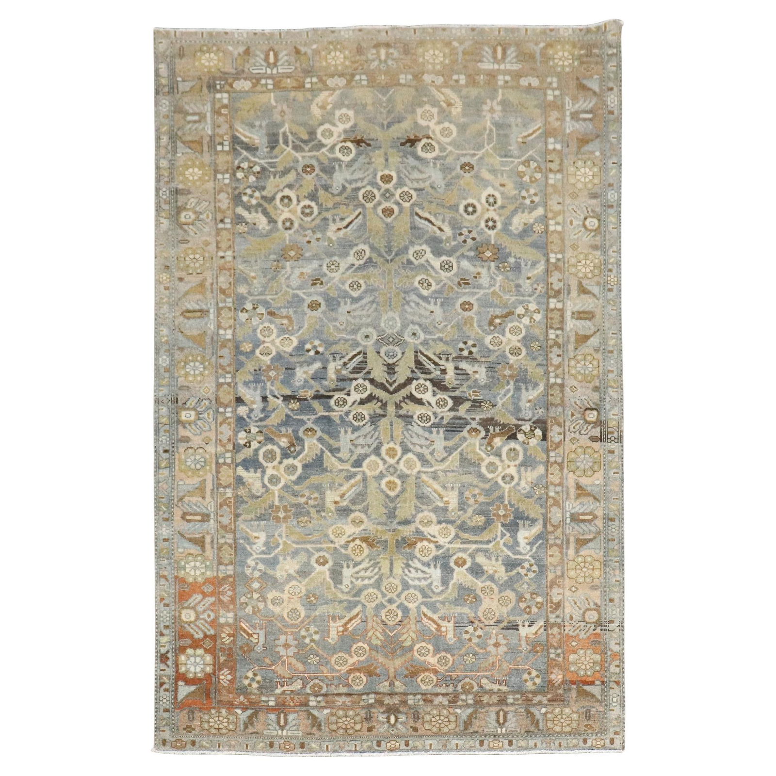 Antique Persian Bidjar Bird Design Rug 54 x 80 Wool Hand-Knotted (1 of 10)