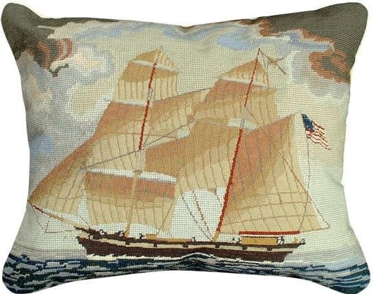 James Guy Evans Nautical Throw Pillow with Sailboat Design: James Guy Evans Nautical Throw Pillow with Sailboat Design Enhance your nautical-themed decor with the James Guy Evans Nautical Throw Pillow, showcasing a charming vintage-inspired design. This throw