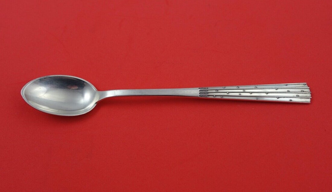 Orla Vagn Mogensen Champagne Sterling Silver Iced Tea Spoon 7 inch: Orla Vagn Mogensen Champagne Sterling Silver Iced Tea Spoon 7 inch Discover the exquisite 'Champagne' iced tea spoon designed by renowned Danish silversmith Orla Vagn Mogensen. Crafted from high-quali