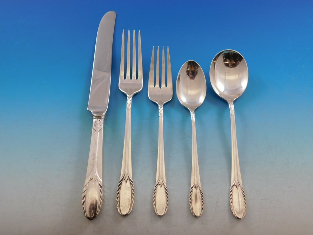 International Trousseau Sterling Silver Flatware Set for 8 45 Pieces (1 of 10)