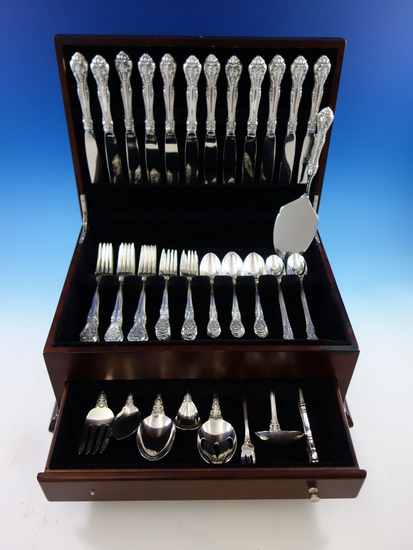 Gorham King Edward Sterling Silver Flatware Set 69 Pcs with Storage Chest (1 of 12)
