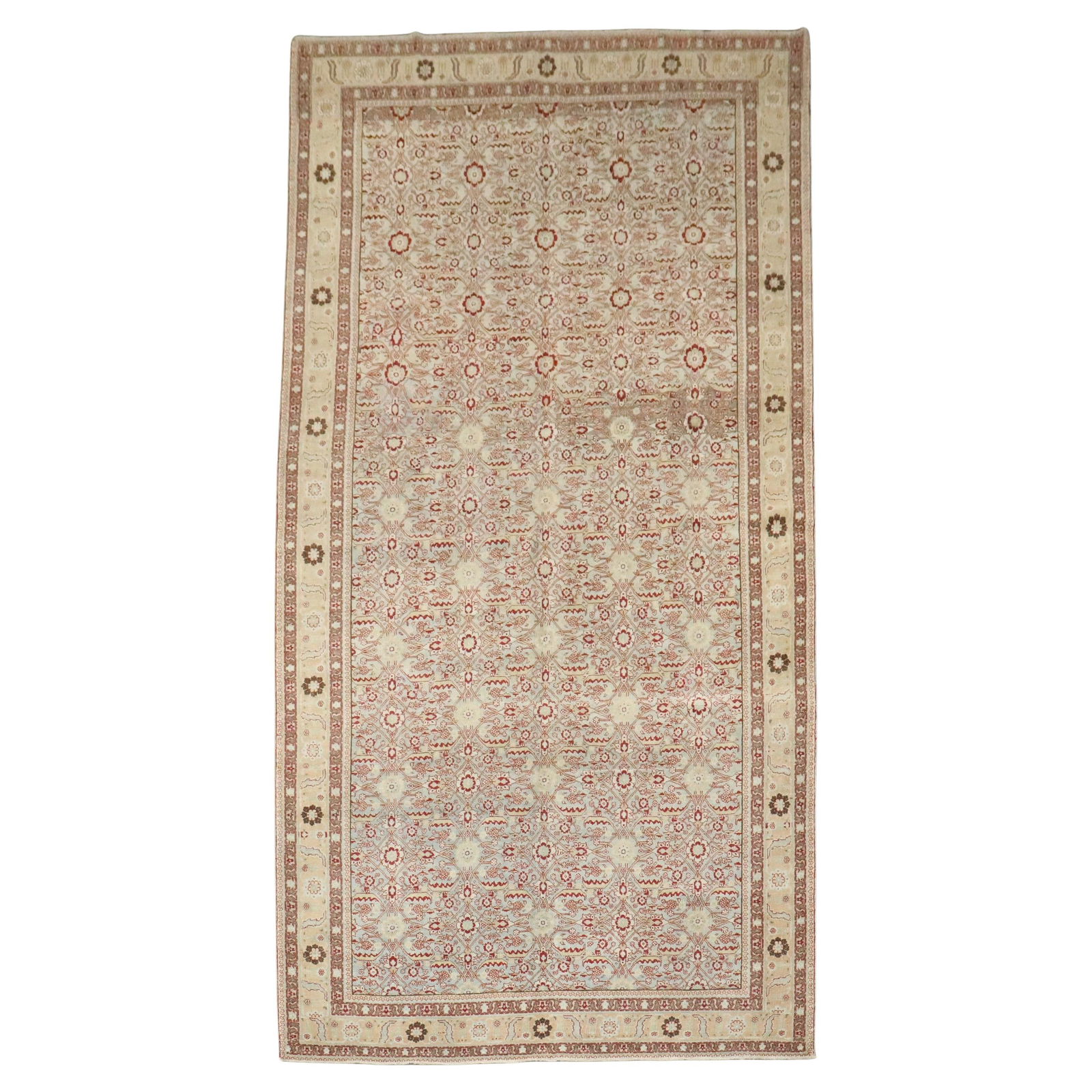 Early 20th Century Persian Tabriz Wool Rug 7'4 x 14' Hand Woven (1 of 9)