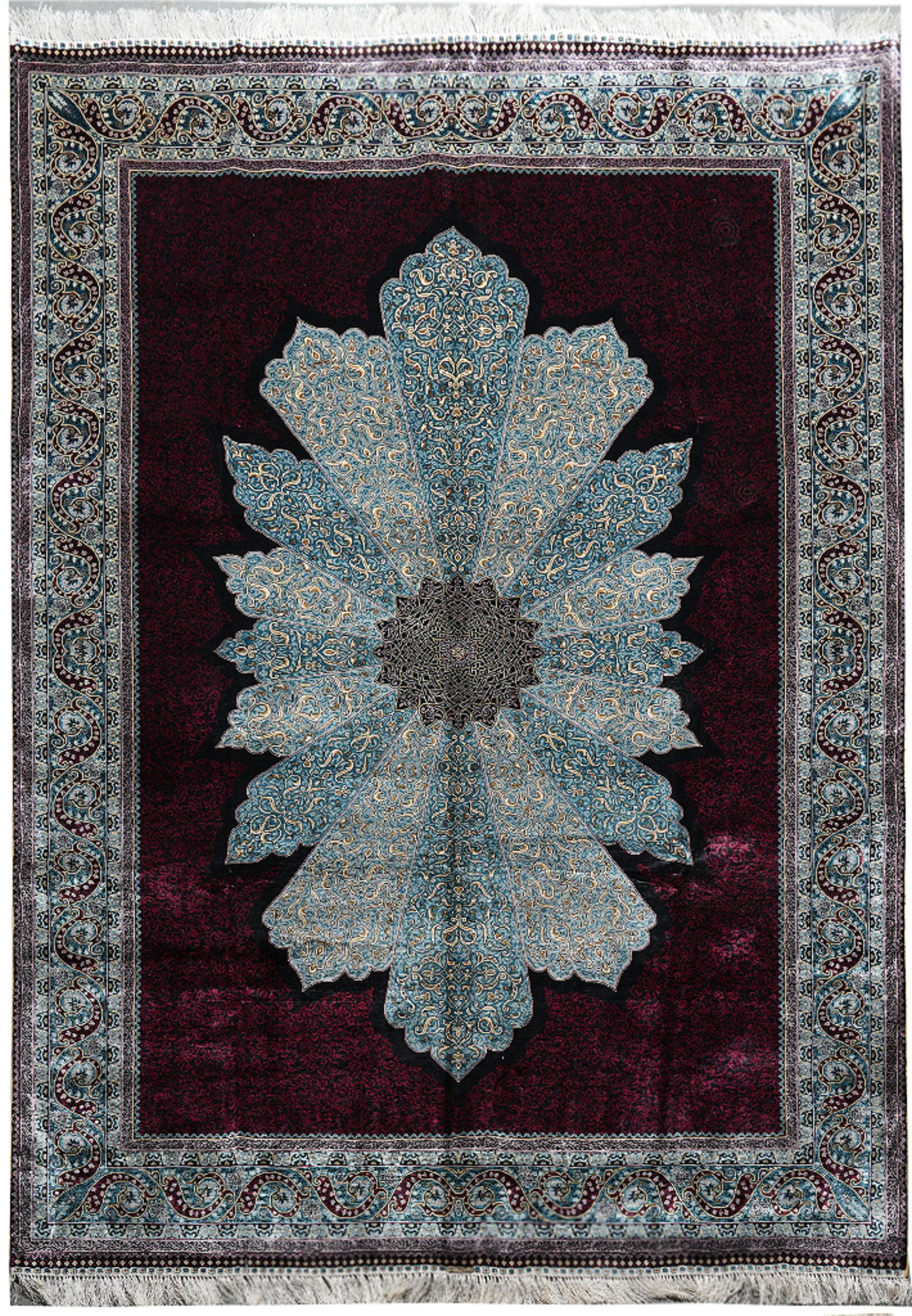 Handmade Silk Rug 6 x 9.5 Paisley Pattern Traditional Design (1 of 12)