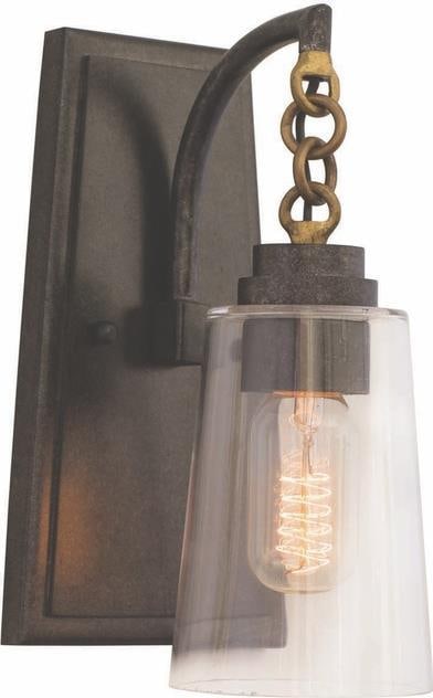 Kalco Dillon Industrial Wall Sconce Clear Glass Shade 1-Light (1 of 1)