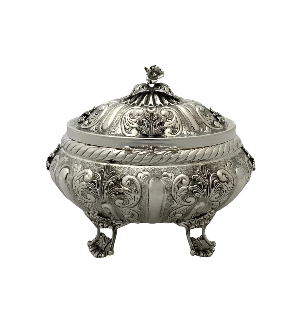 Handmade 925 Sterling Silver Floral Leaf Jewelry Box (1 of 4)