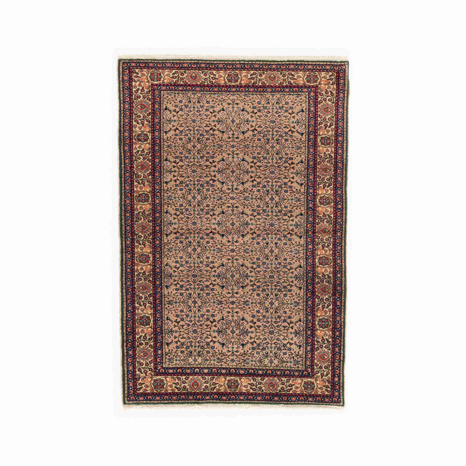 Authentic Handmade Kayseri Carpet Wool on Cotton 45.7 x 68.9: Authentic Handmade Kayseri Carpet Wool on Cotton 45.7 x 68.9 This authentic handmade Kayseri carpet features a luxurious blend of wool on cotton, meticulously crafted with double knots for durability