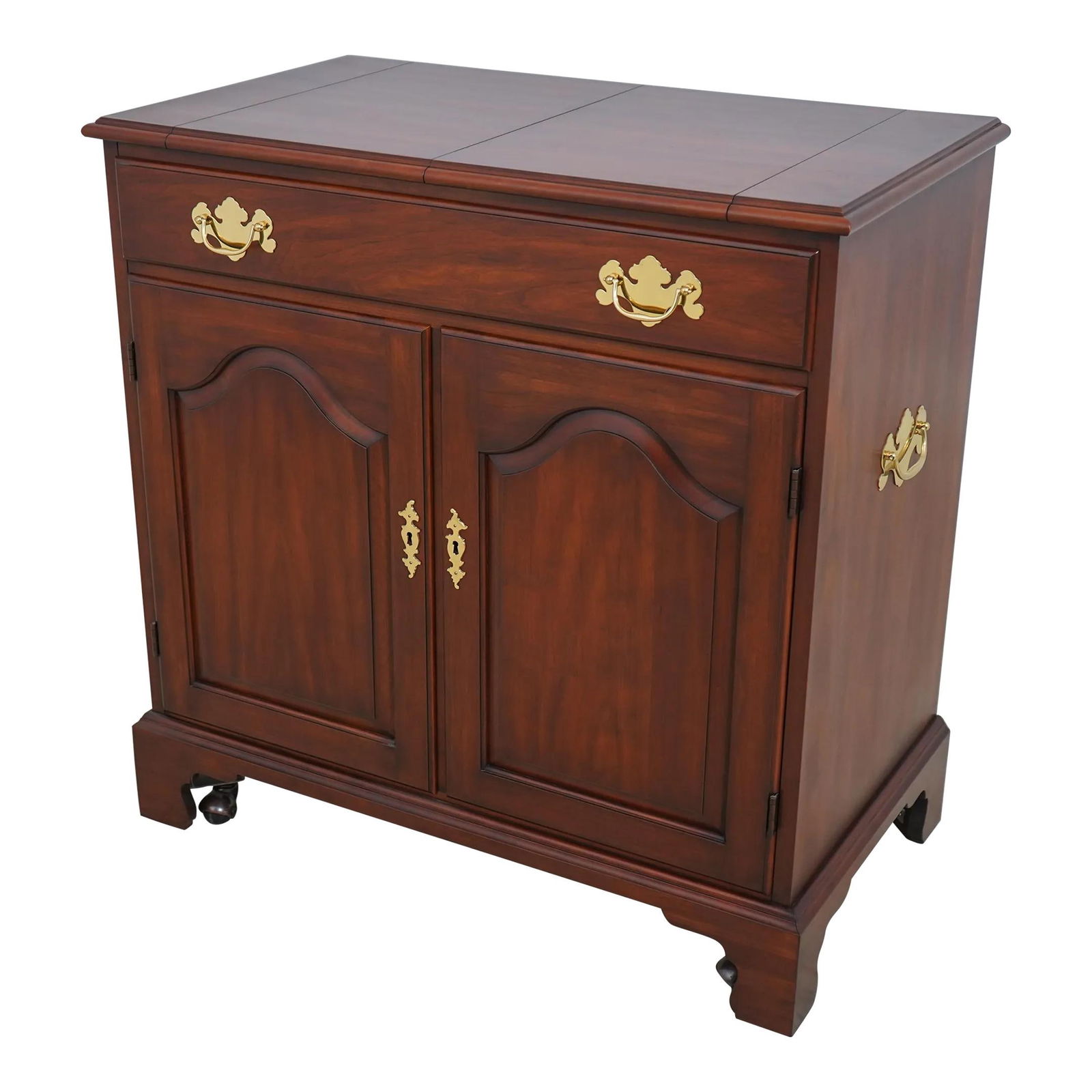 Henkel Harris Cherry Wood Flip Top Bar Server Cart (1 of 10)