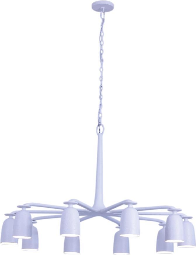 Kalco Gabardine 10-Light White Gesso Chandelier 27.5H 42W Indoor Lighting (1 of 1)