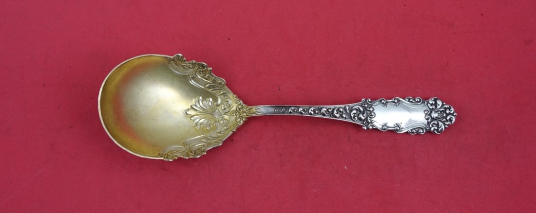 Watson Victoria Old Sterling Silver Gold-Washed Preserve Spoon 6 5/8" (1 of 2)