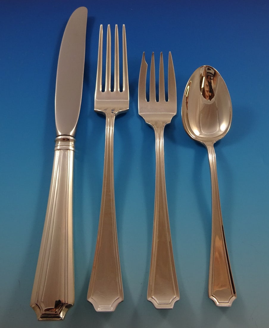 Gorham Fairfax 4-Piece Sterling Silver Place Setting Art Deco: Gorham Fairfax 4-Piece Sterling Silver Place Setting Art Deco Enhance your dining experience with this exquisite 4-piece place setting from the Fairfax pattern by Durgin-Gorham. Crafted from high-qual