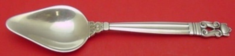 Georg Jensen Acorn Sterling Silver Grapefruit Spoon Triangular GI/GJ Mark (1 of 2)