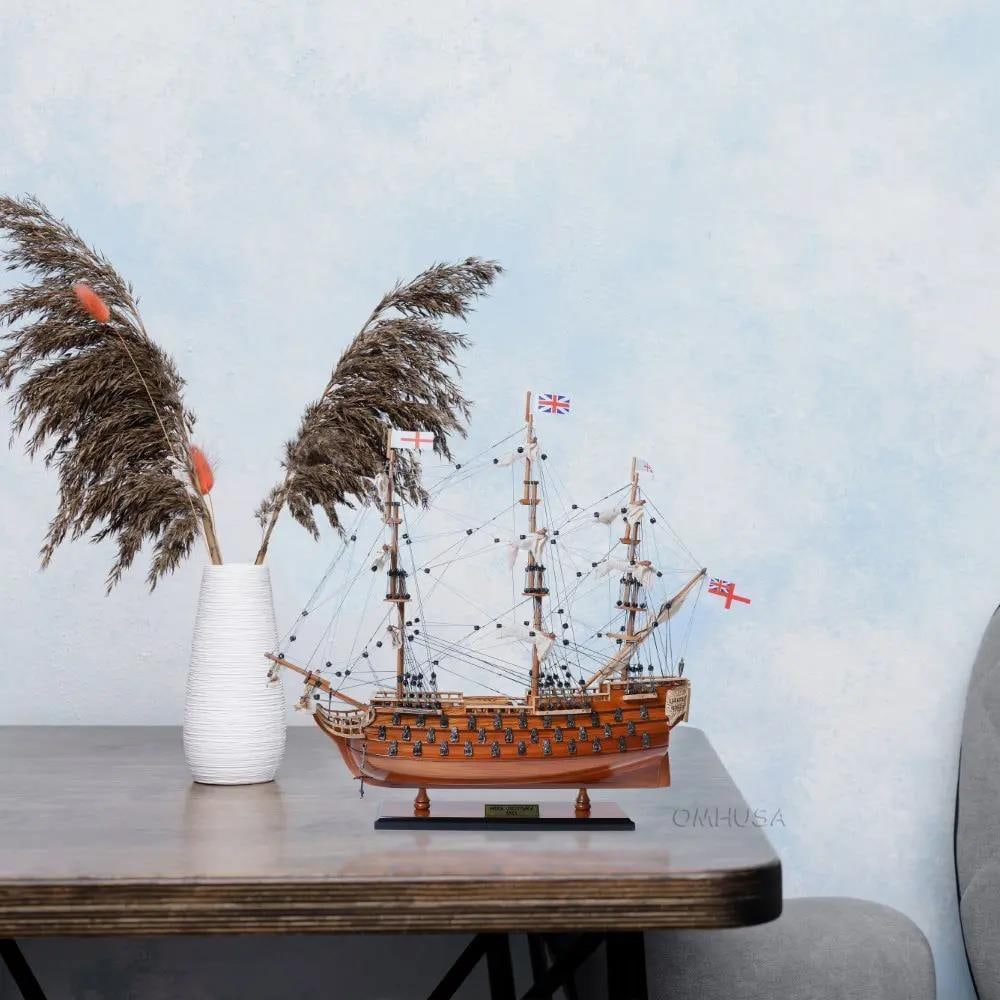 Exquisite Handcrafted HMS Victory Model Ship in Exotic Wood (1 of 18)