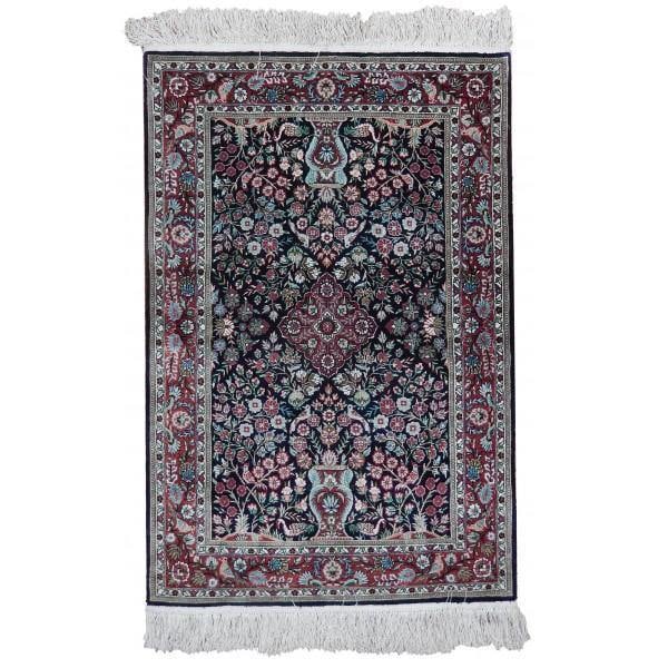 Elegant 2 x 3 Fine Silk Qum Rug in Black: Elegant 2 x 3 Fine Silk Qum Rug in Black Free continental US Shipping This exquisite 2 x 3 Fine Silk Qum Rug features a striking black color, perfect for enhancing any space with its luxurious texture