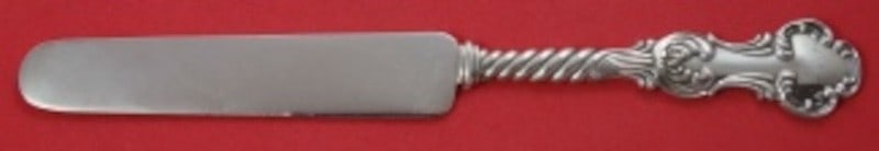 Sterling Silver Dessert Knife 7 1/4 Inch Louvre Pattern by Shiebler: Sterling Silver Dessert Knife 7 1/4 Inch Louvre Pattern by Shiebler This is a sterling silver dessert knife in the Louvre pattern by Shiebler. It measures 7 1/4 inches long and features a fine sterlin