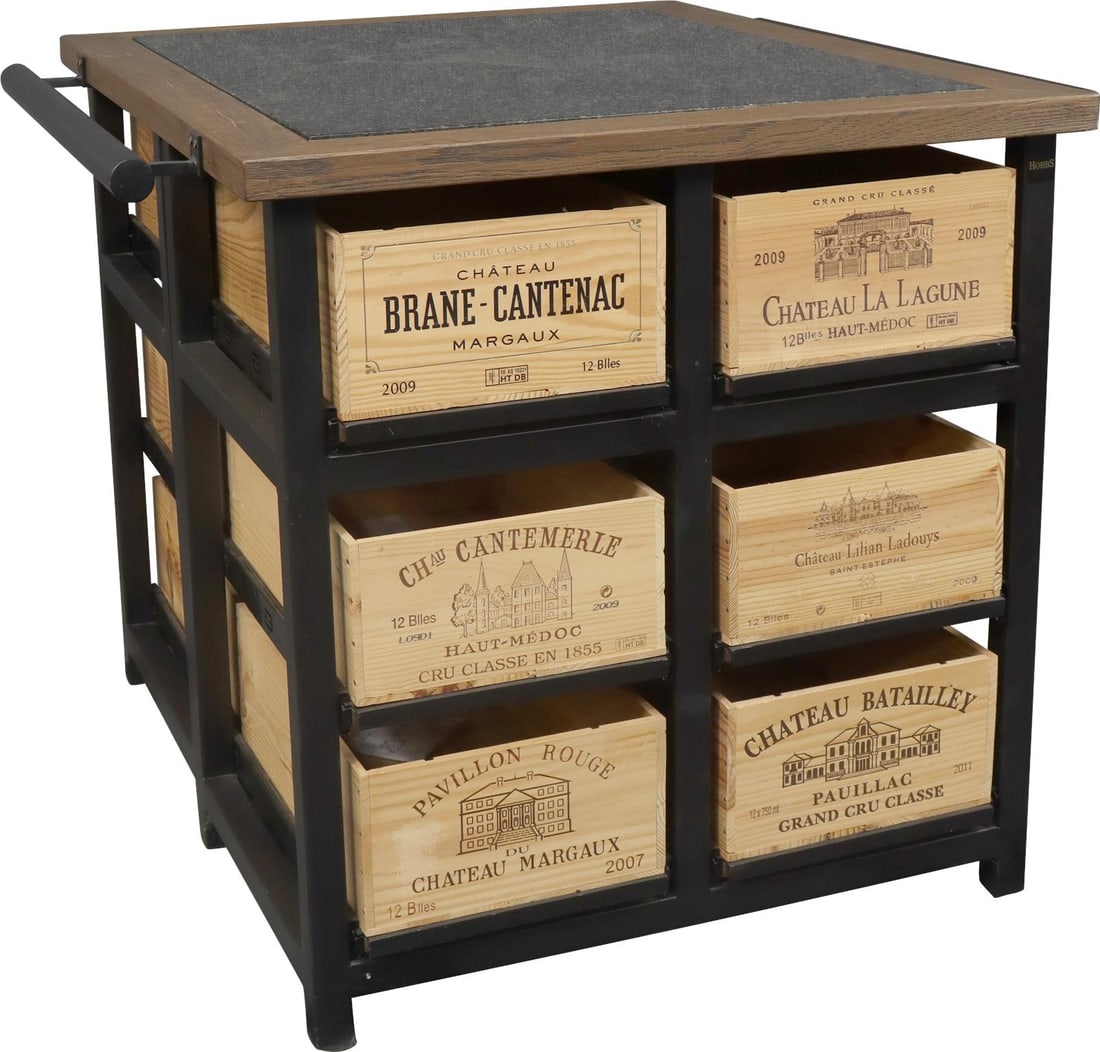 Hobbs Bordeaux Wine Crate Kitchen Island with Granite Top (1 of 7)