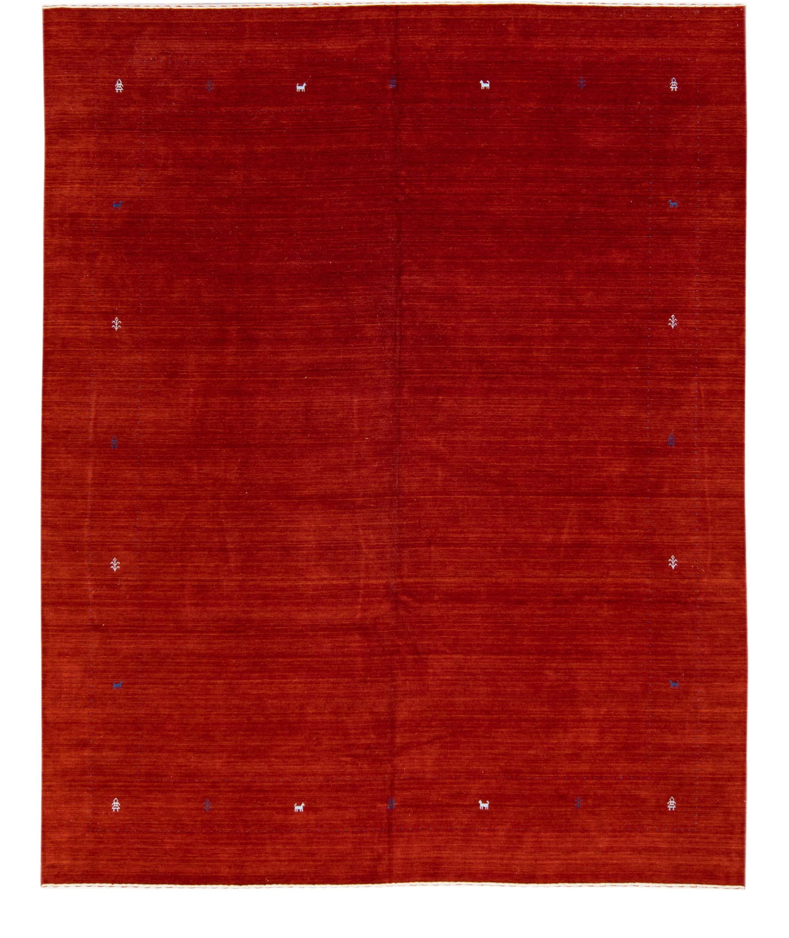 Modern Gabbeh Style Red Wool Rug 12' x 14'10' Minimalist Design (1 of 10)