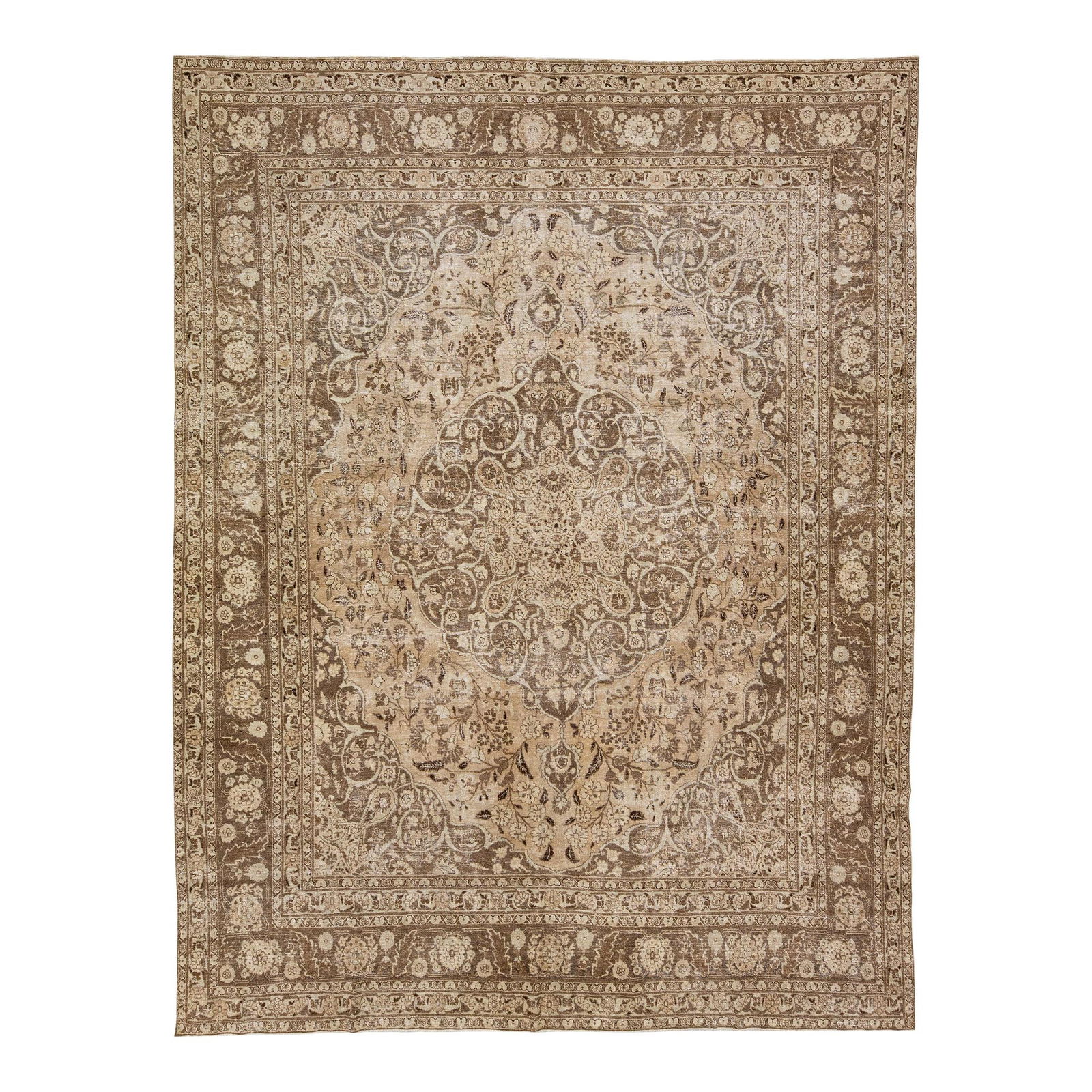 1920s Antique Persian Tabriz Wool Rug 9.6 x 12.4 Medallion Design (1 of 7)