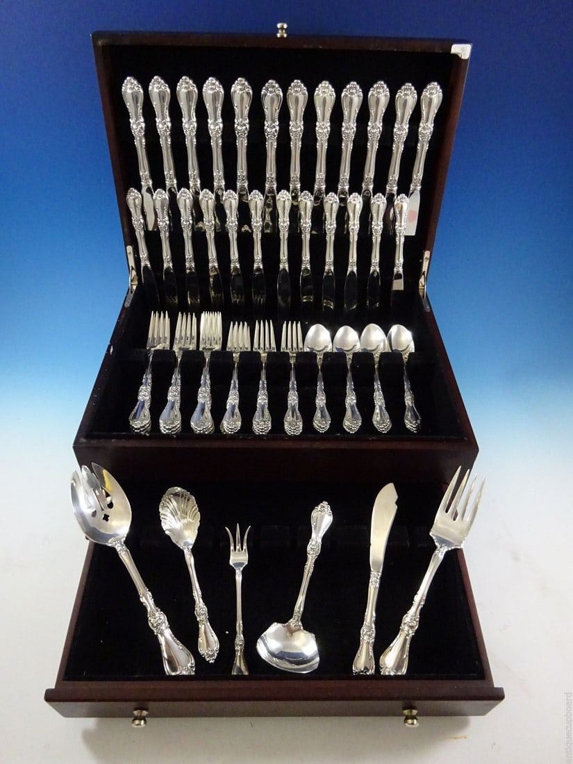Wallace Royal Rose Sterling Silver Flatware Set 67 Pieces for 12 with Storage Chest (1 of 8)