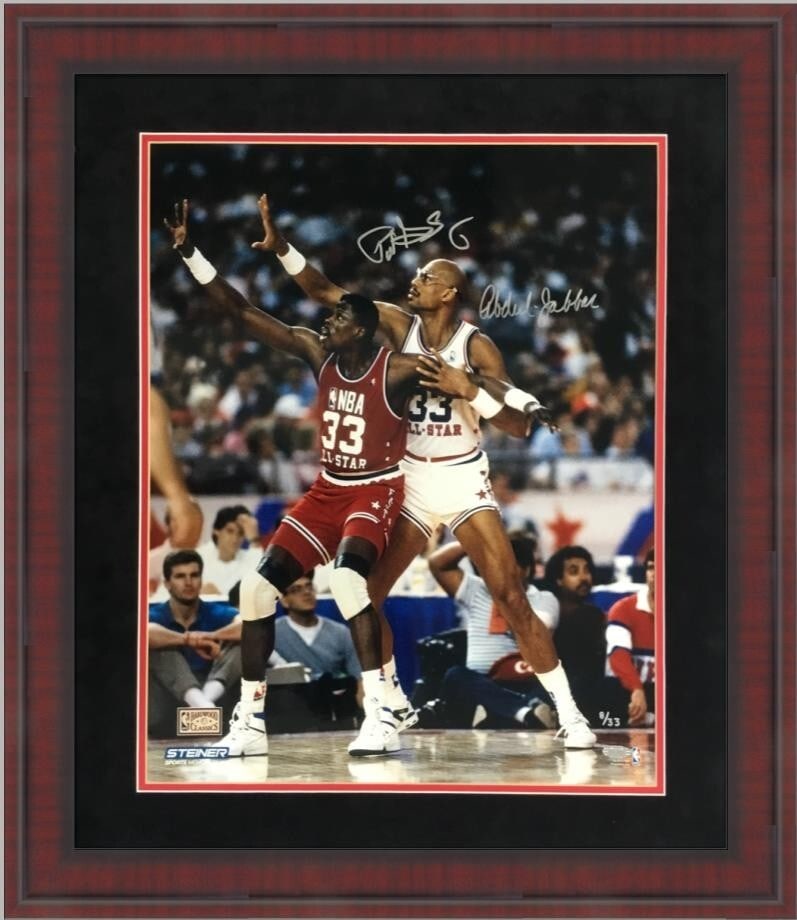 Patrick Ewing Kareem Abdul-Jabbar Dual Signed Custom Framed Photo Steiner COA 20x16 (1 of 9)