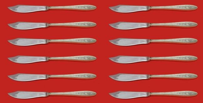 International Sterling Silver Wedgwood Fish Knife Set 12 pcs 8 1/4" (1 of 1)