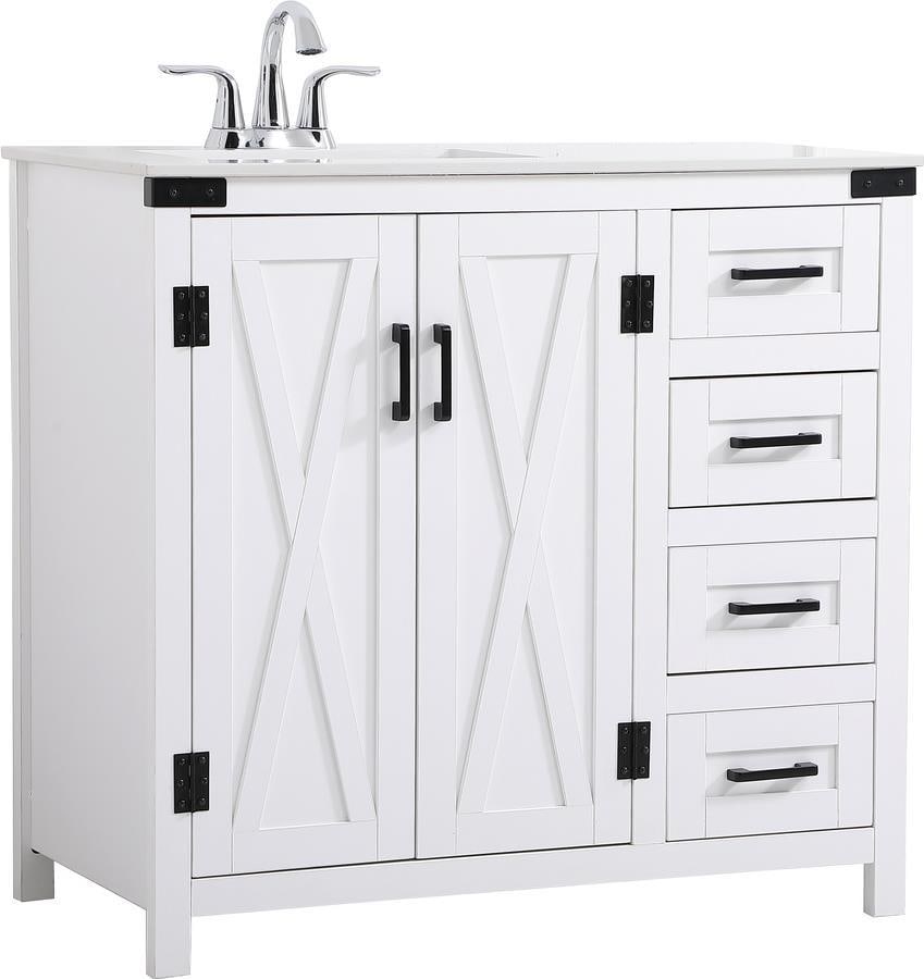 Elegant Lighting 36 Inch Farmhouse Bathroom Vanity with Storage (1 of 1)