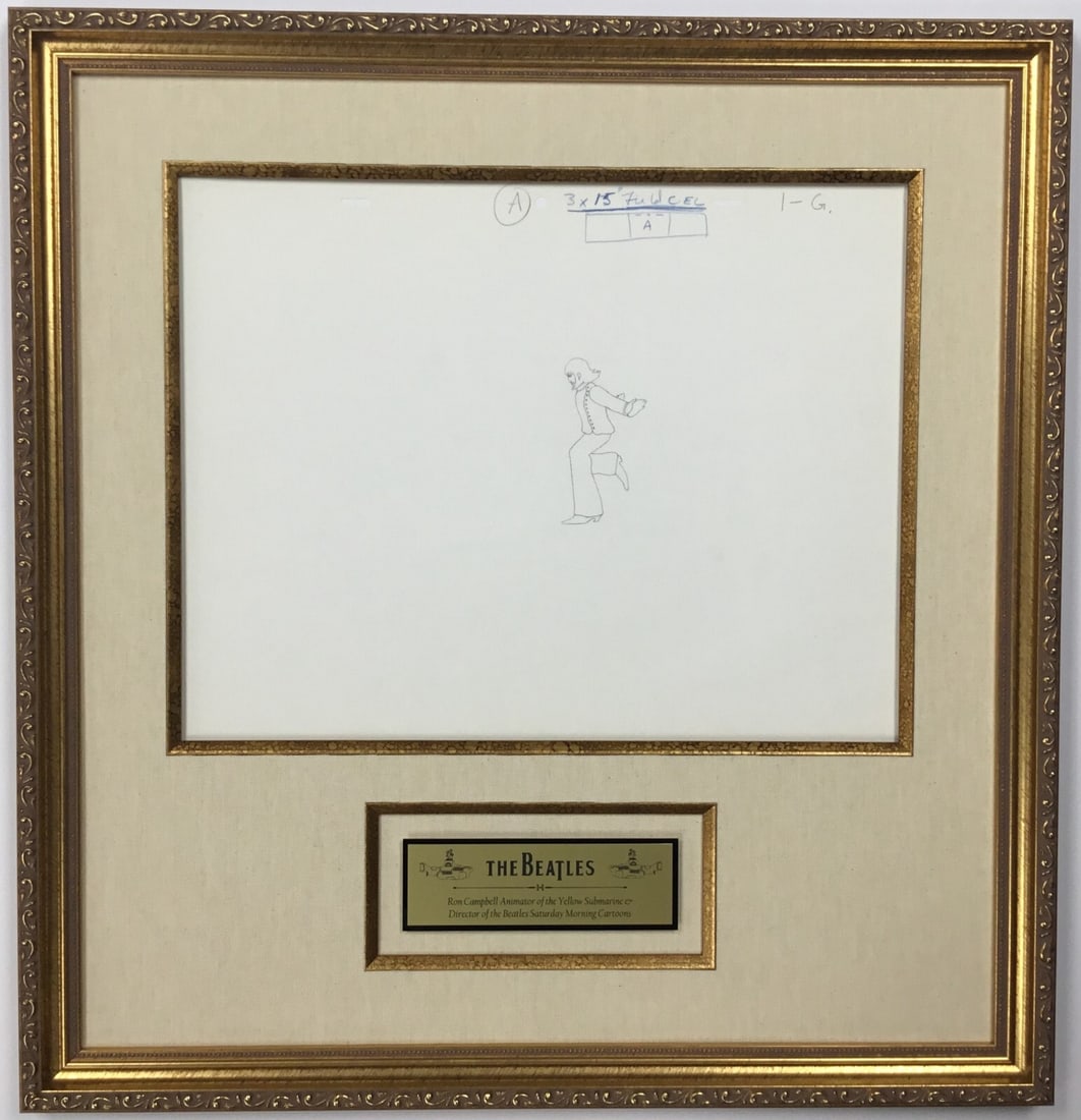 1968 Beatles Yellow Submarine George Harrison Production Drawing by Ron Campbell (1 of 6)