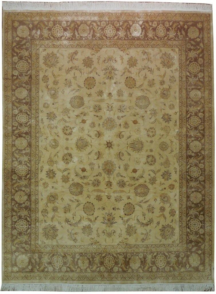 Luxury 8' x 10' 2" Handmade Tabriz Wool Rug Beige Brown (1 of 6)