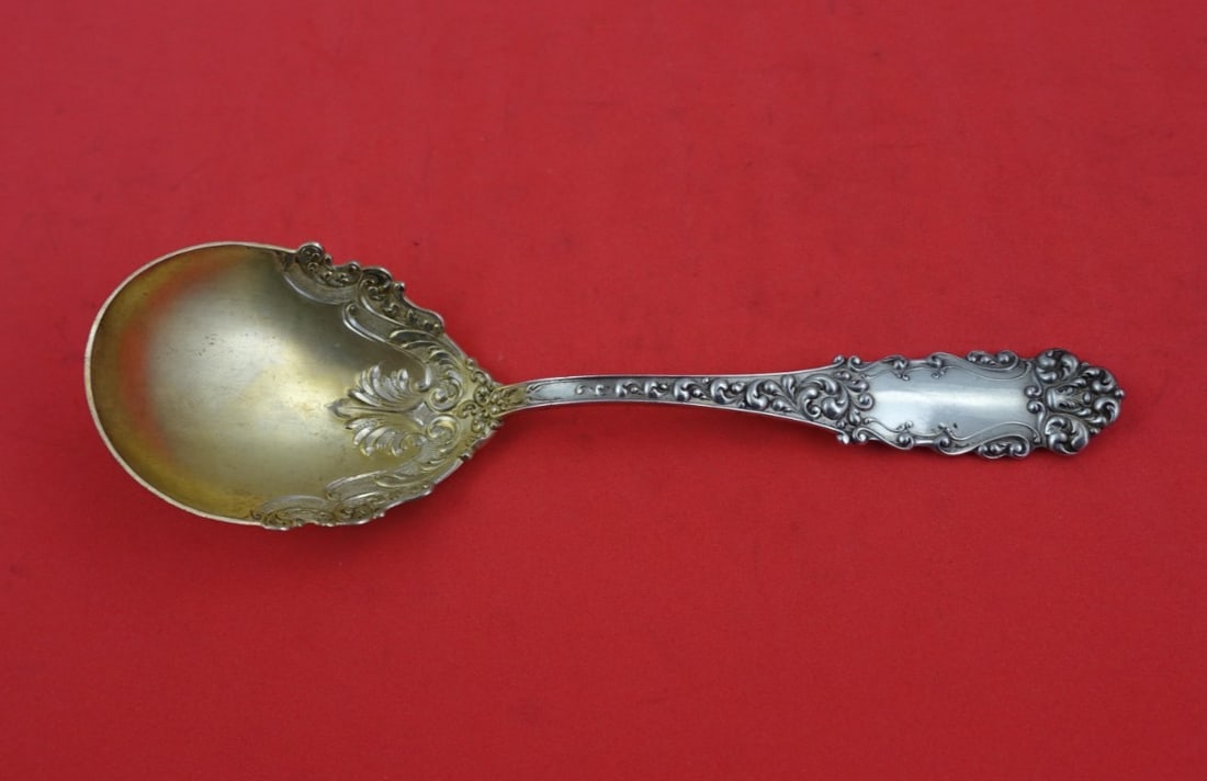 Watson Victoria Old Sterling Silver Gold-Washed Serving Spoon 6 7/8" (1 of 2)