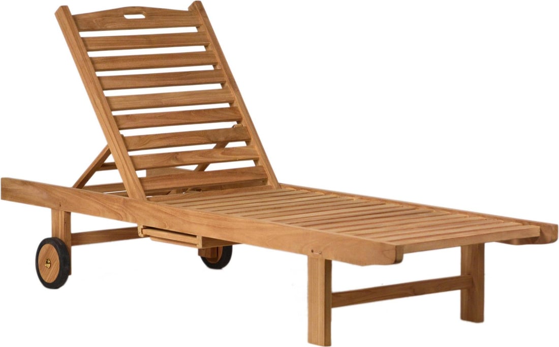Andy Outdoor Chaise Teak Wood 79" for Patio (1 of 1)