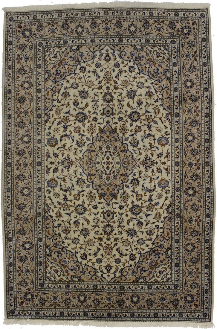 Vintage Handmade 7x10 Oriental Rug Floral Design Wool Carpet (1 of 16)