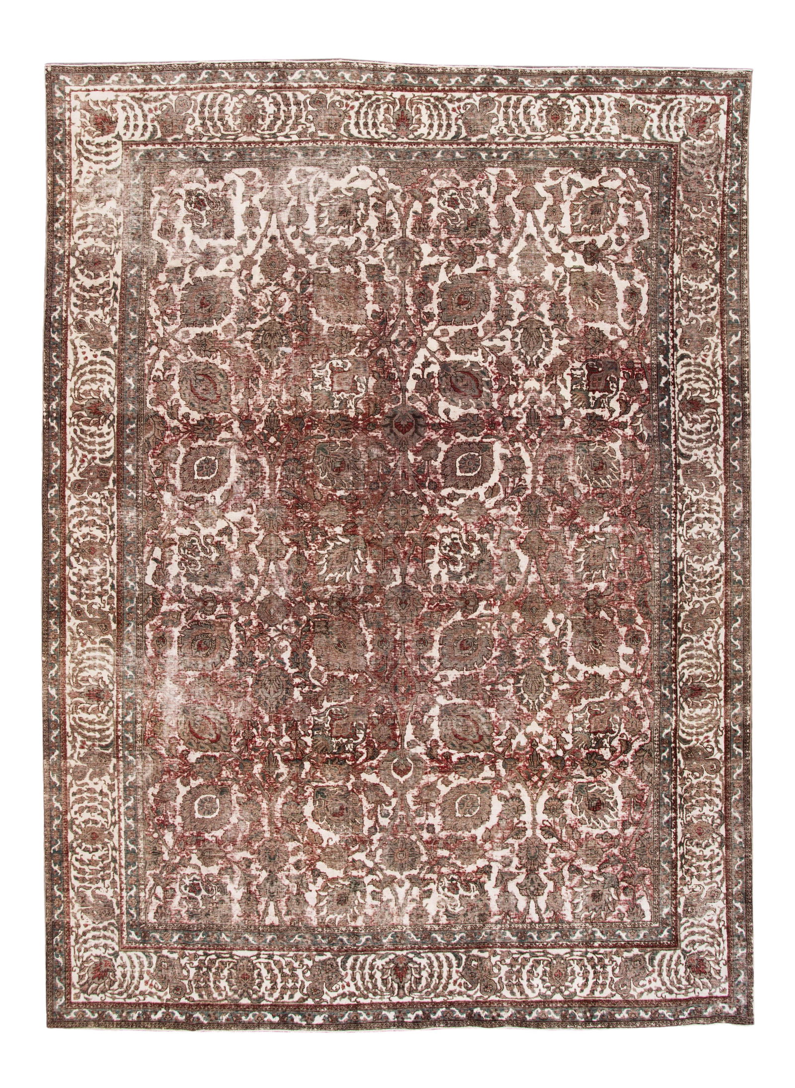 Vintage Persian Wool Rug 11'4 x 15'10 Hand-Knotted Floral Design (1 of 7)