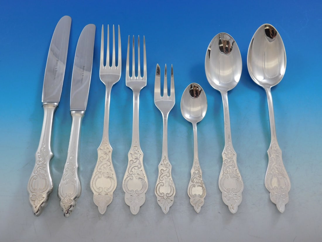 Robbe & Berking Ostfriesen Sterling Silver Flatware Set 48 Pcs New: Robbe & Berking Ostfriesen Sterling Silver Flatware Set 48 Pcs New Experience the elegance of the Ostfriesen pattern by Robbe & Berking with this exquisite 48-piece sterling silver flatware service se