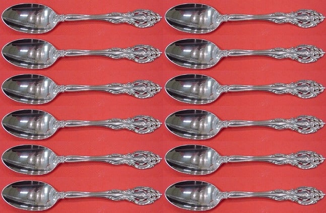 Gorham La Scala Sterling Silver Teaspoon Set 12 pc 6 1/4 in (1 of 5)