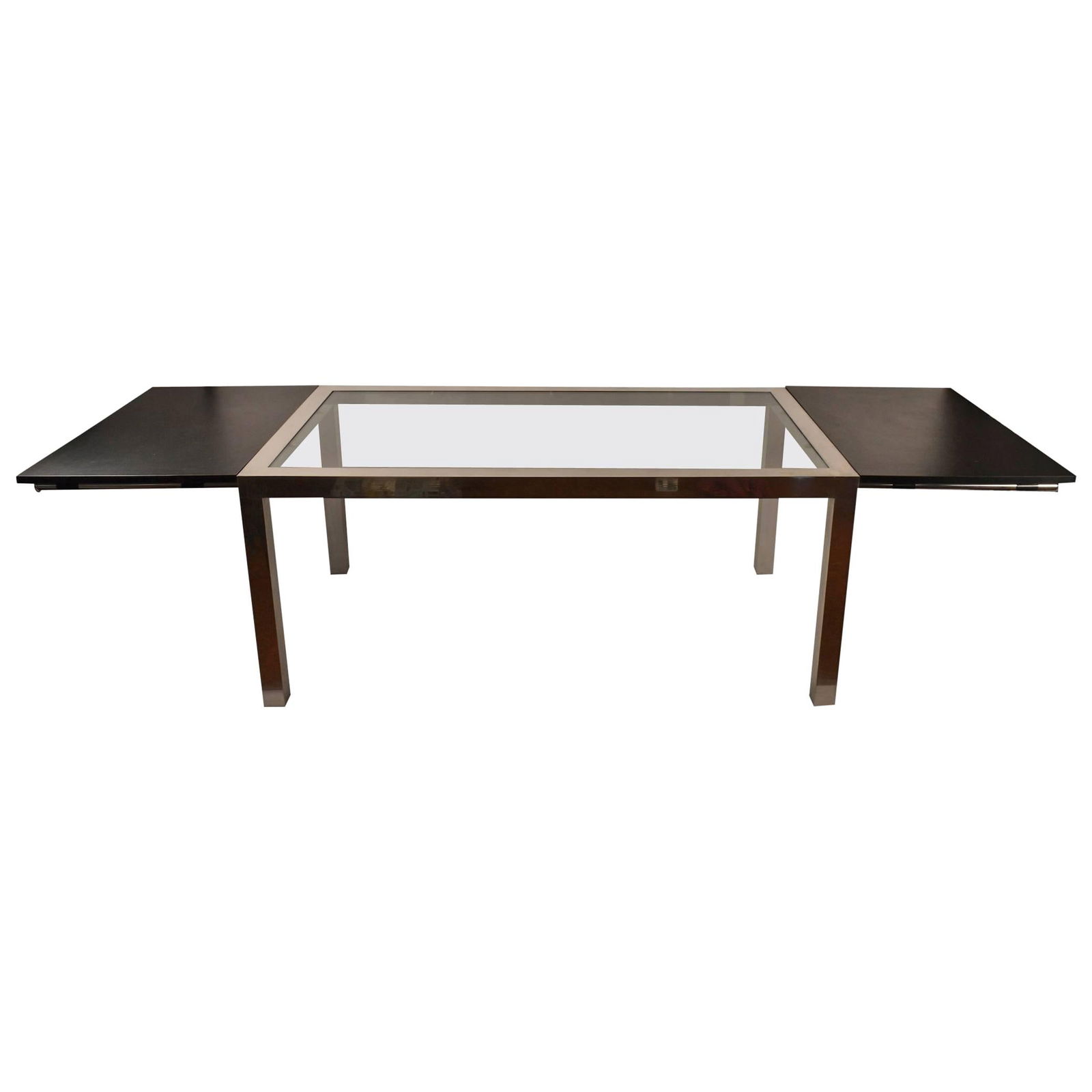 Aluminum Base Parsons Table with Black Formica Leaves 108" Wide (1 of 10)