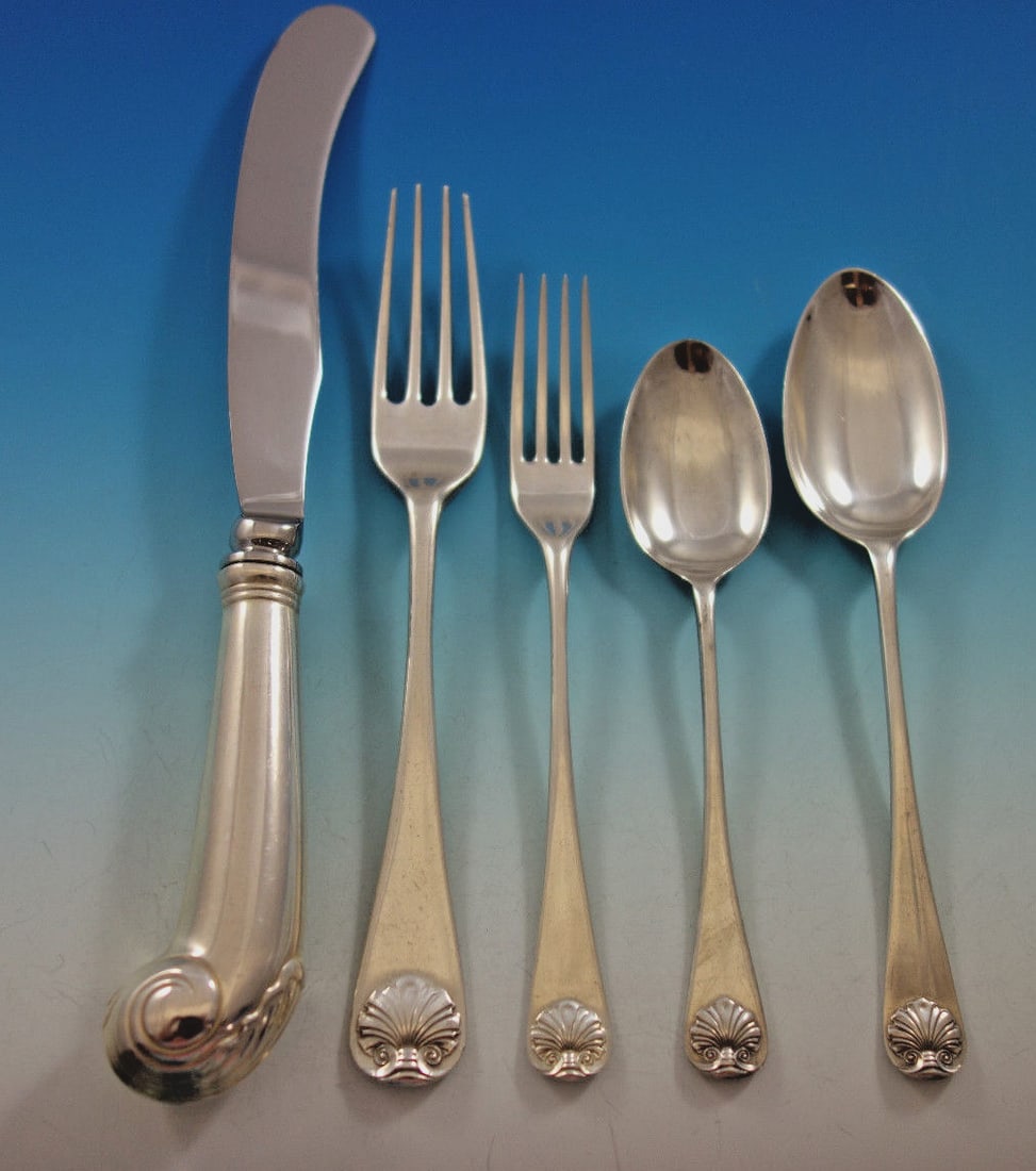 Stieff Williamsburg Shell Sterling Silver Flatware Set 35 pcs (1 of 8)