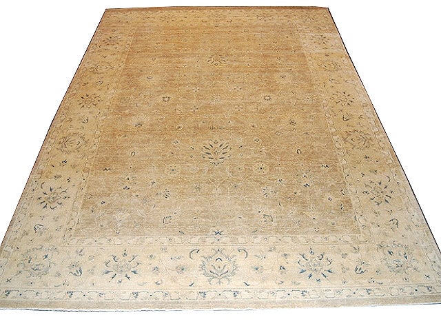 Hand-Knotted 8.8 x 11.10 Neutral Chobi Peshawar Wool Rug (1 of 5)