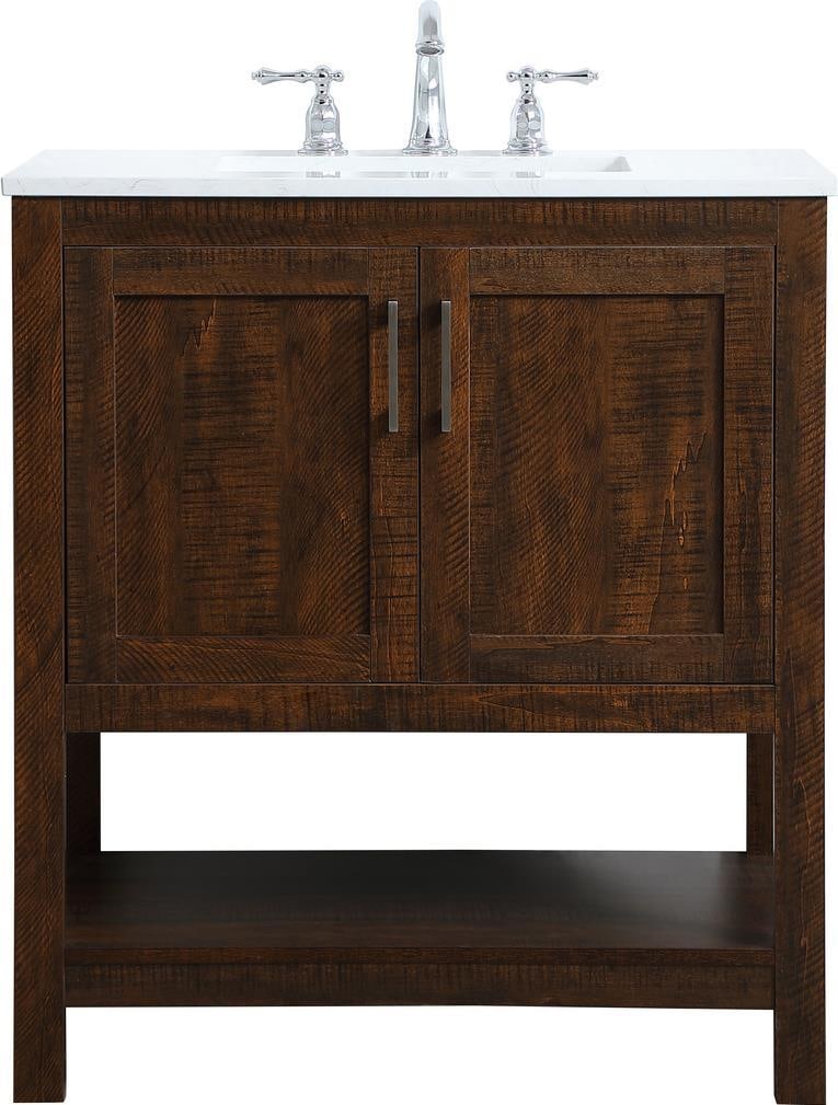 Elegant Espresso 30 Inch Bathroom Vanity in Brushed Nickel Finish (1 of 1)