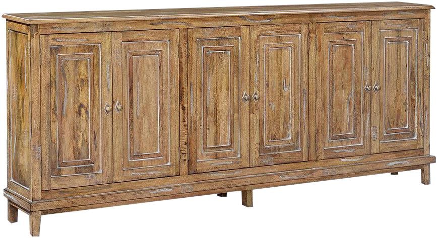 Rustic Barrington 6-Door Sideboard Solid Mango Beachwood Finish (1 of 5)