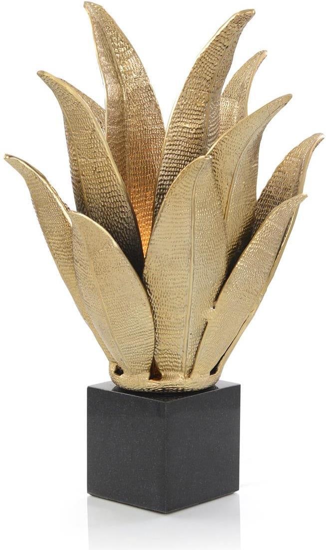 Art Nouveau Brass Lamp with Granite Base by John-Richard: Art Nouveau Brass Lamp with Granite Base by John-Richard Illuminate your space with this exquisite Traditional Brass Lamp, beautifully inspired by nature. This hand-crafted accent lamp features a stun