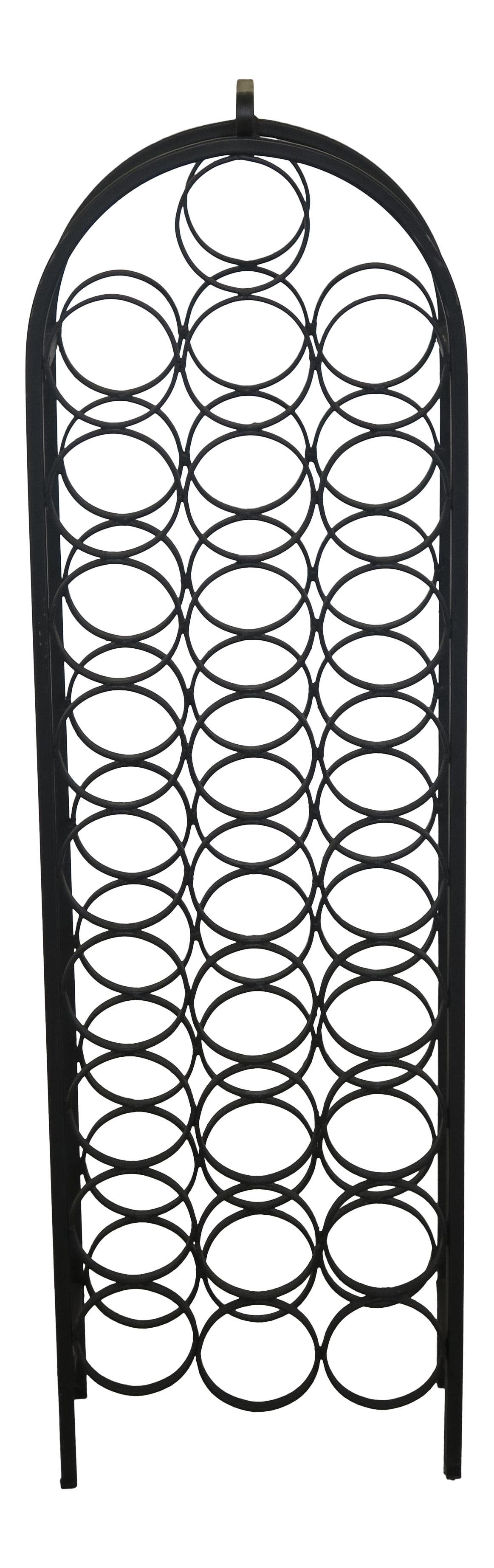 1990s Vintage Black Wrought Iron Dome Top Wine Rack 43" High (1 of 6)