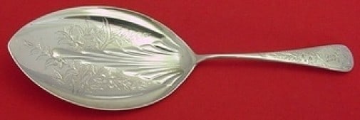 Gorham Clematis Sterling Silver Pie Knife 9 3/8 Fluted Monogrammed (1 of 2)