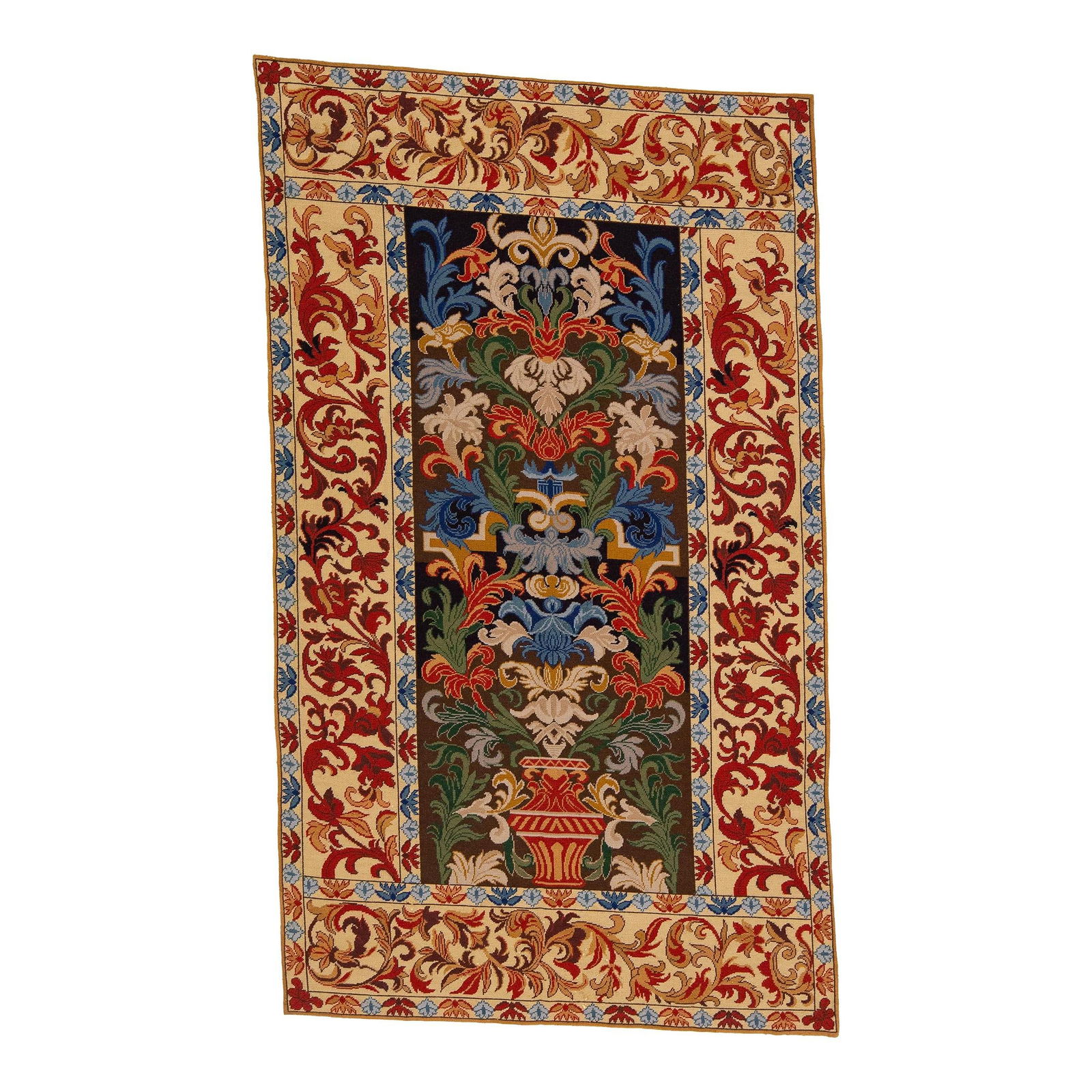 1960s Handmade Geometric Multicolor Wool Rug 4'1" x 7'1" (1 of 7)