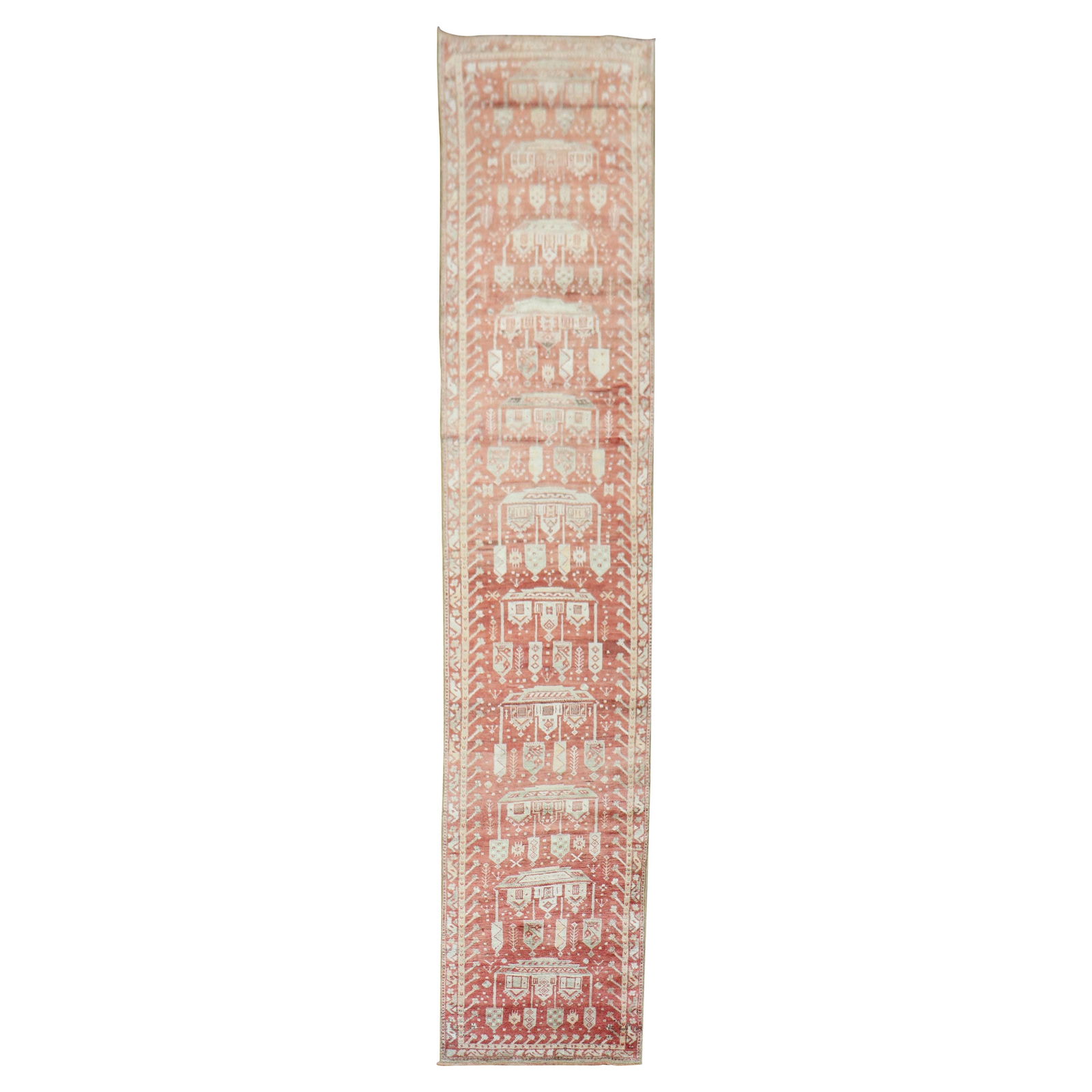 Whimsical Red Turkish Hand-Knotted Runner 31 x 153 in Agra Design: Whimsical Red Turkish Hand-Knotted Runner 31 x 153 in Agra Design Add a touch of elegance to your space with this exquisite Turkish fine narrow runner from the Zabihi Collection. This stunning piece f