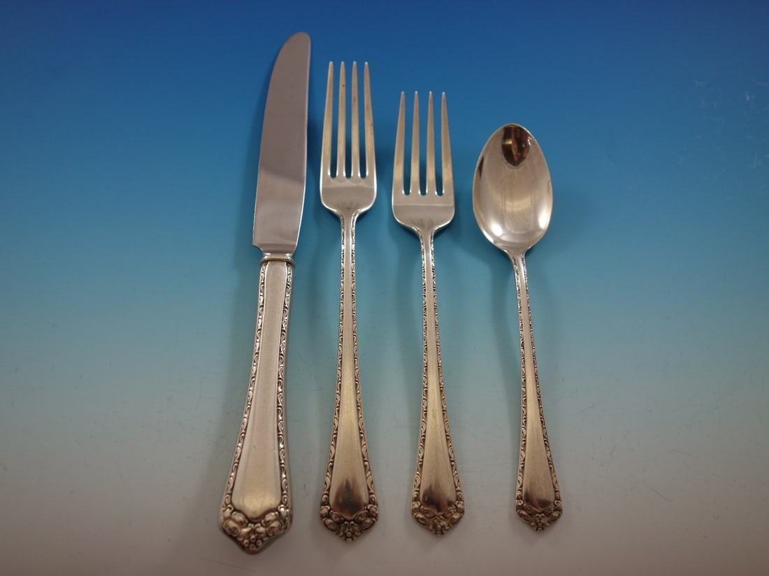 Easterling Rosemary Sterling Silver Flatware Set for 8 - 37 Pieces with Storage Chest (1 of 6)